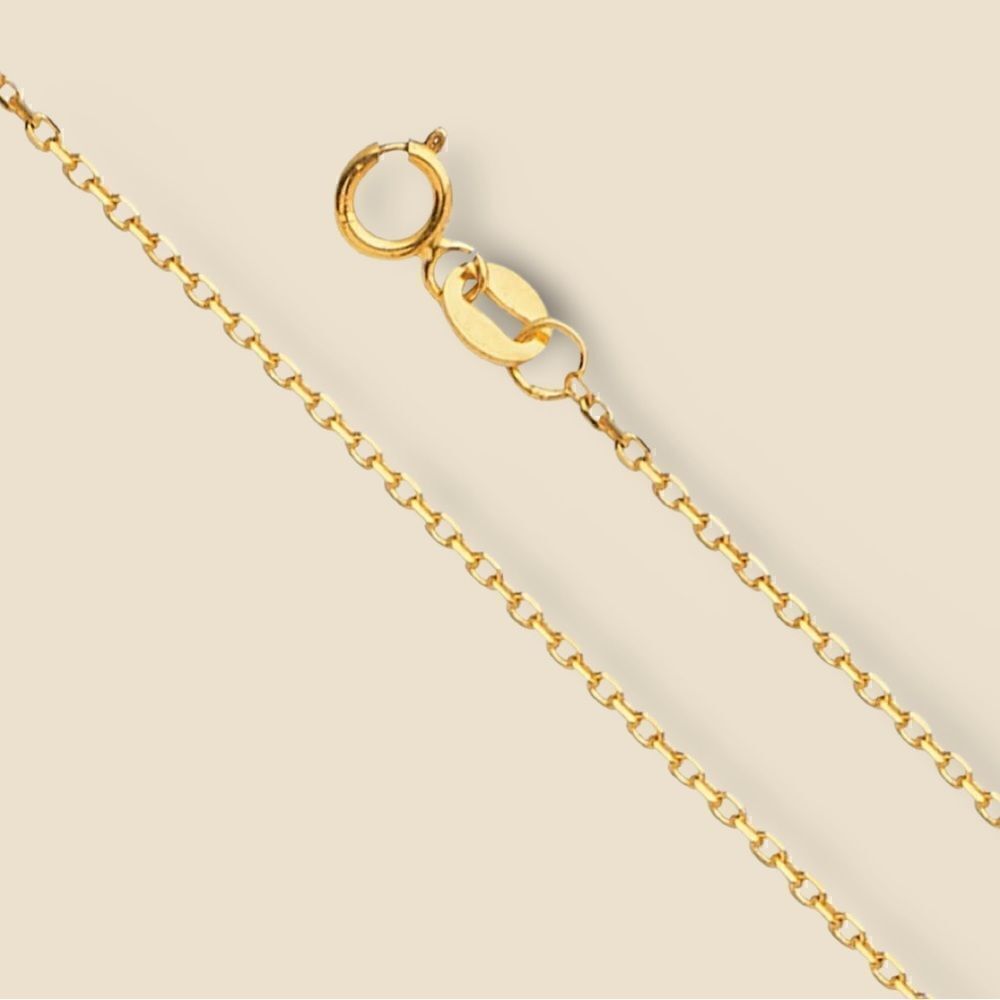 14k Solid Gold Rolo chain | 0.9 mm thick | 22” long Real Gold chain | Gift |